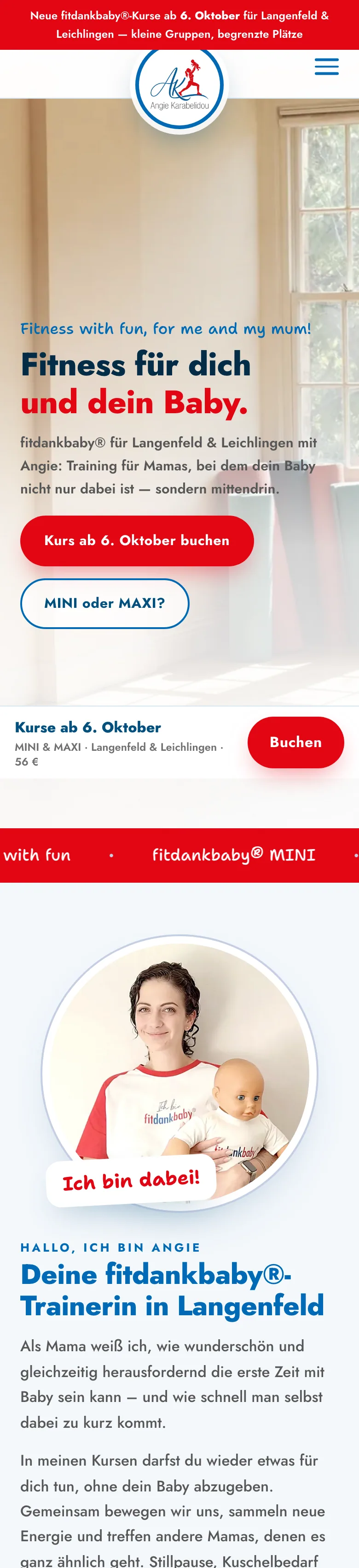 Babykurse Langenfeld auf dem Smartphone