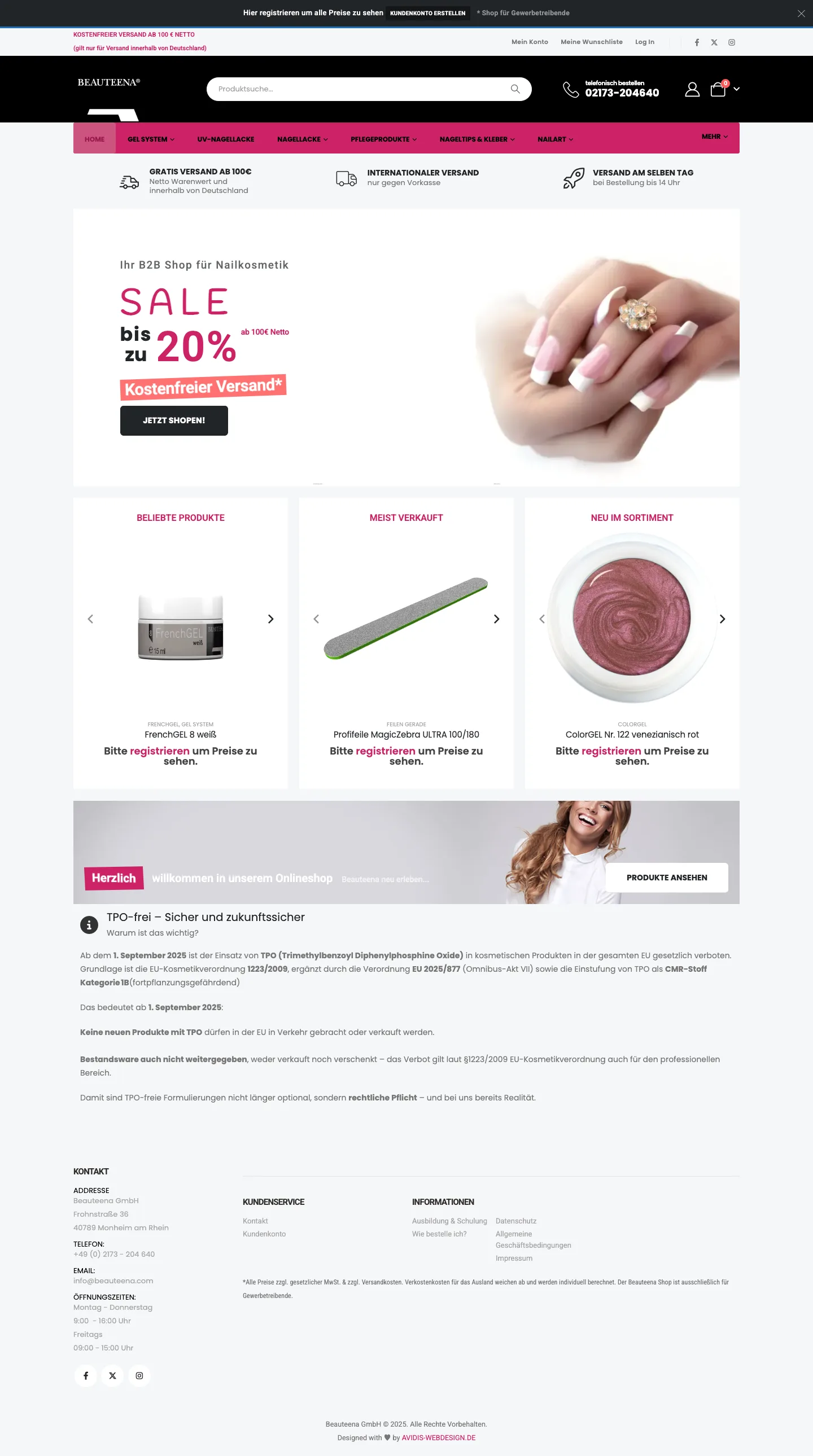 Website von Beauteena