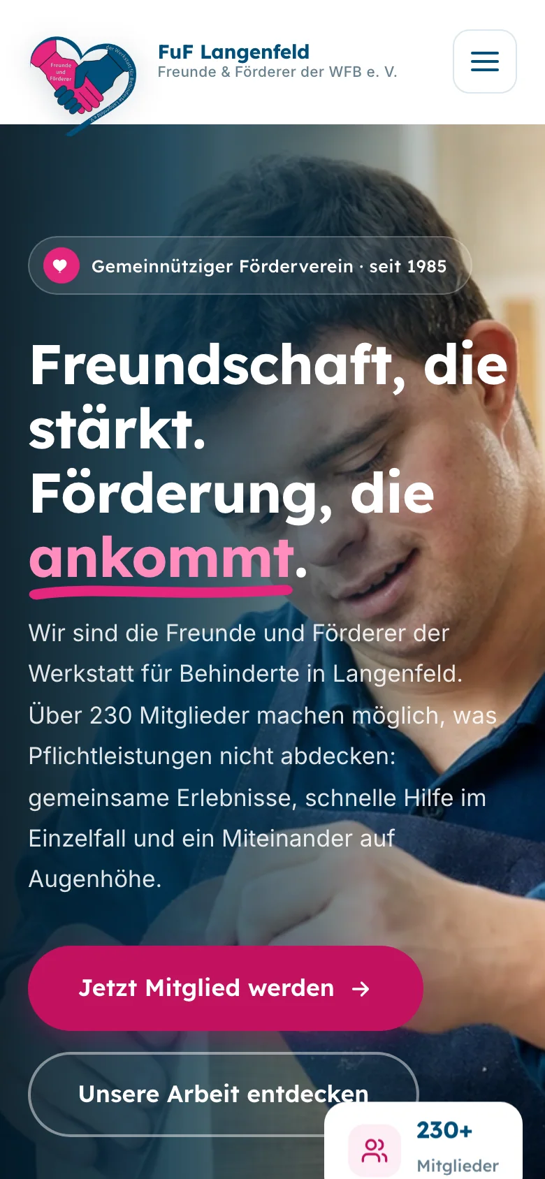 Freunde & Förderer der WFB auf dem Smartphone