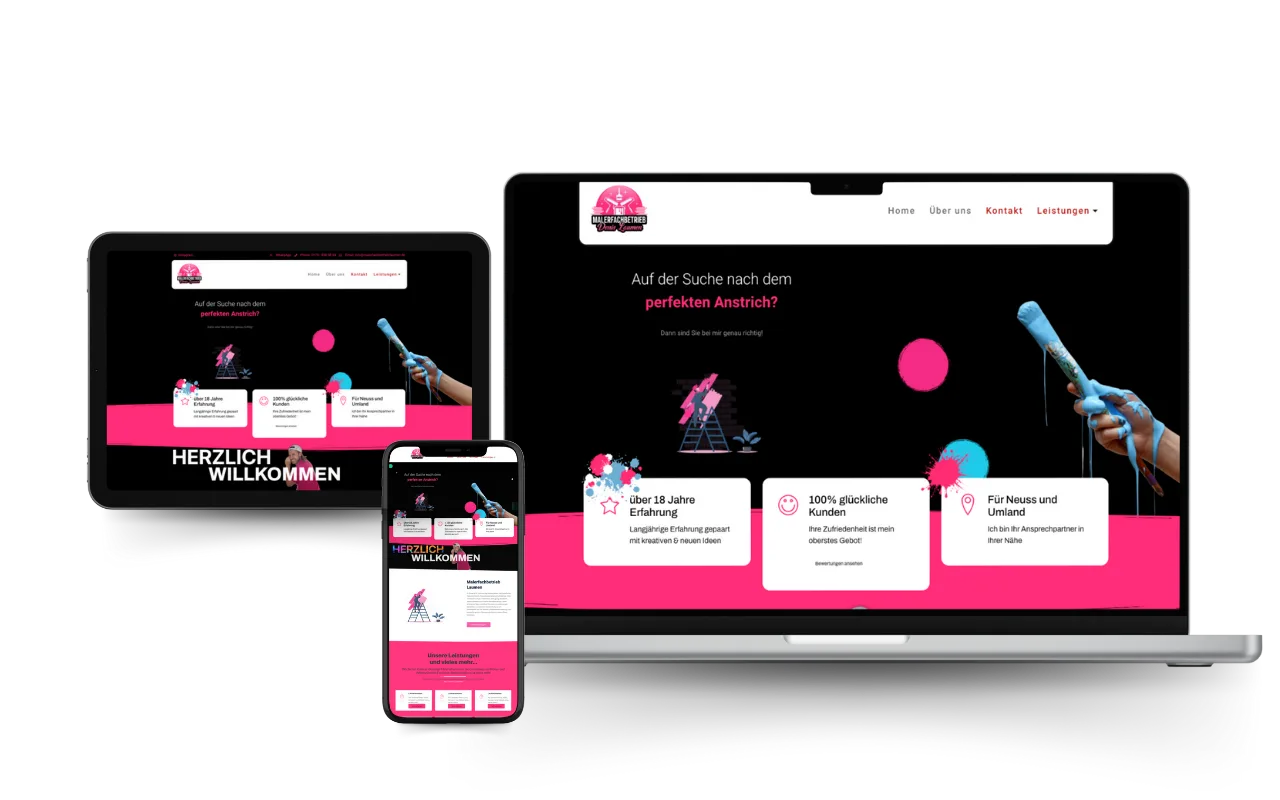 Website des Malerfachbetriebs Laumen